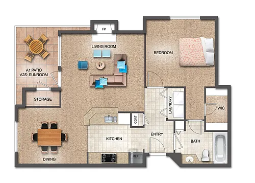 Floor plan 1 Bedroom