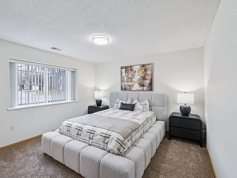 Soft carpeting and a spacious layout create a peaceful retreat where it's easy to unwind and recharge at the end of the day.