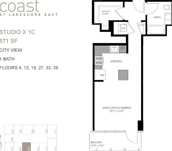 Studio C 571 sq ft