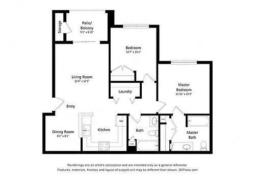 Floor plan Two Bedroom