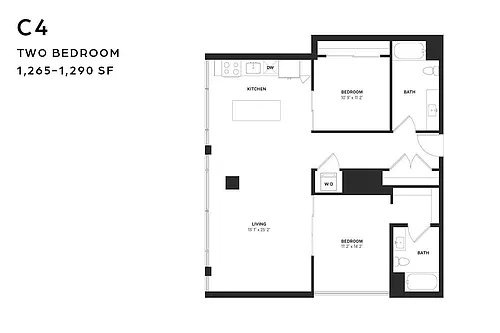 Floor plan C4 Two Bedroom