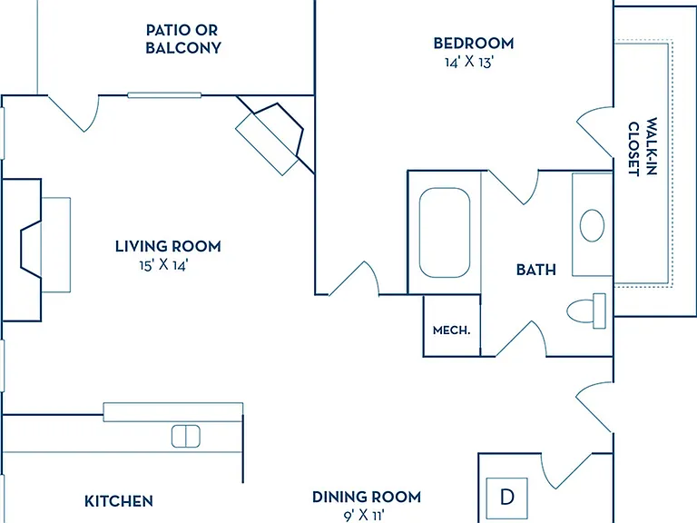 1 Bedroom | 1 Bath | 949 SF | Renovated 1 Bedroom | 1 Bath | 949 SF | Renovated