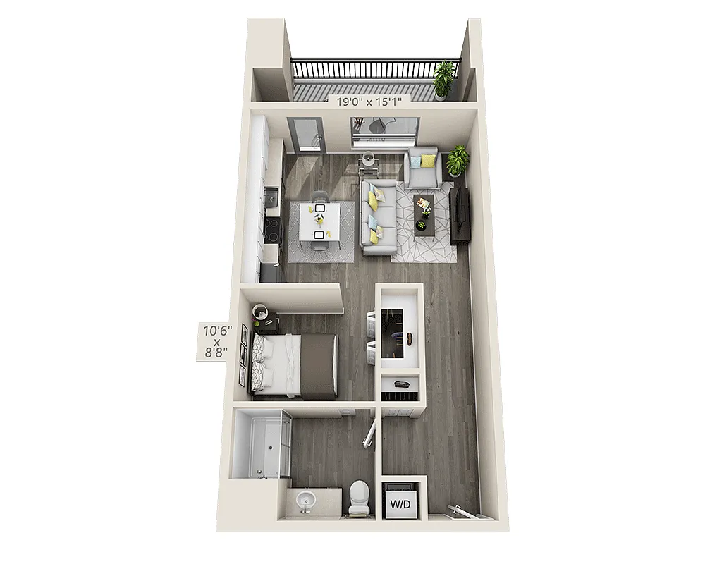 Floor plan One Bed (A1G-N23)