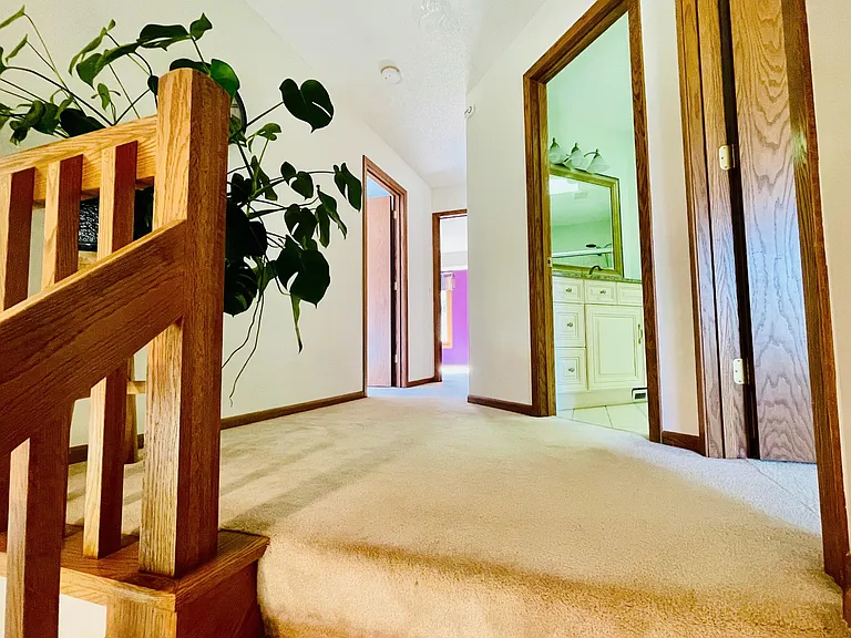 Stair Top View for Second Floor Bedrooms (Master bedroom is at immediate access from the right side of the stairs)