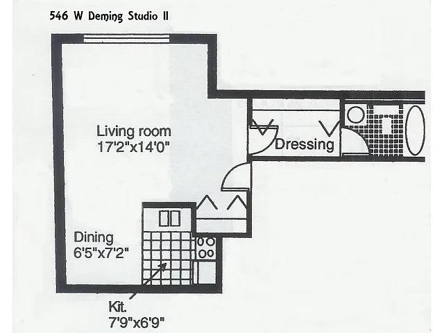 Floor plan Deming Studio II
