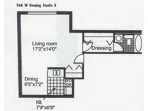 Floor plan Deming Studio II