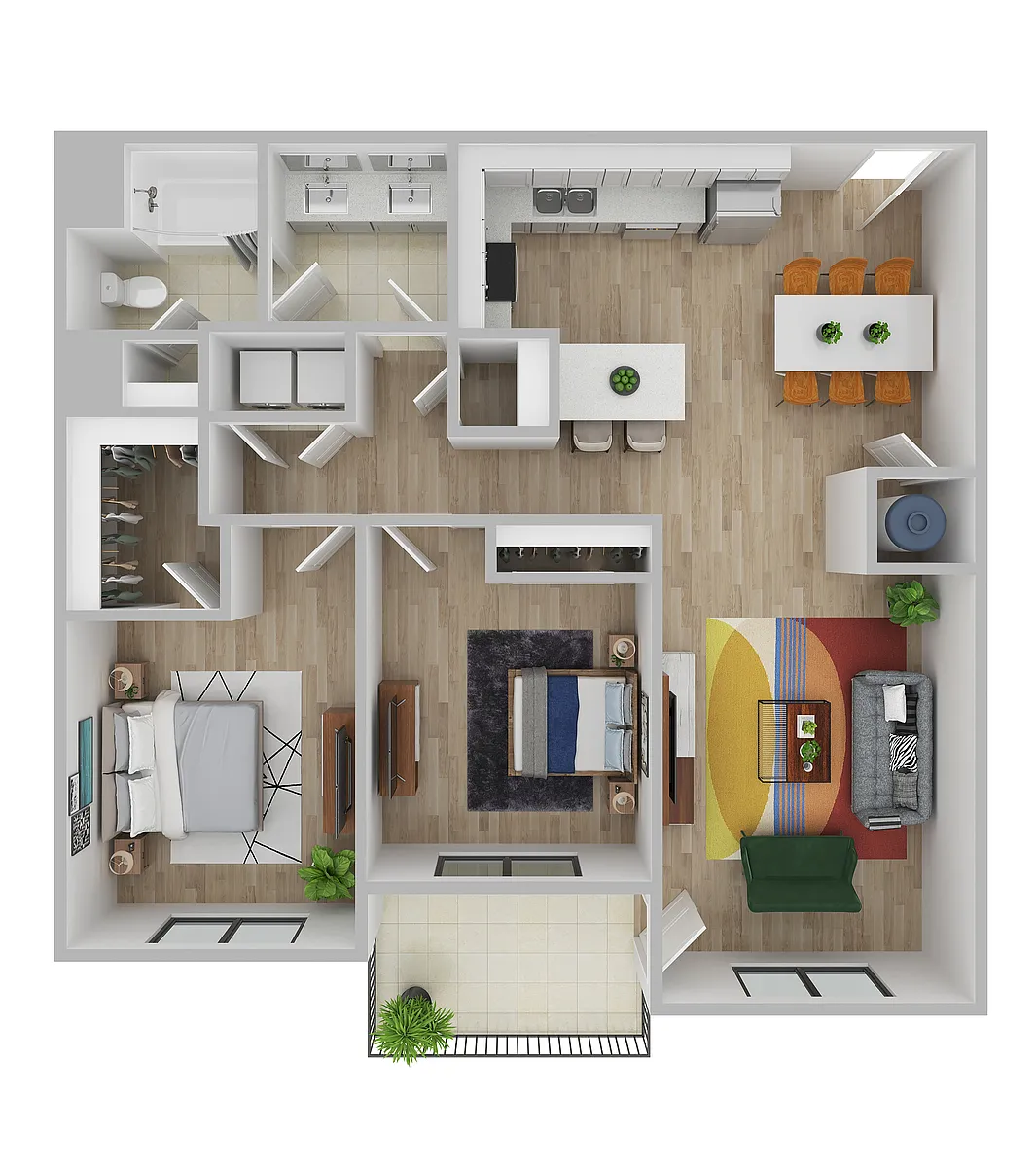 Floor plan 2 Bedroom 1 Bathroom