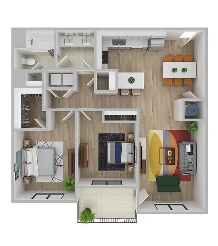 Floor plan 2 Bedroom 1 Bathroom