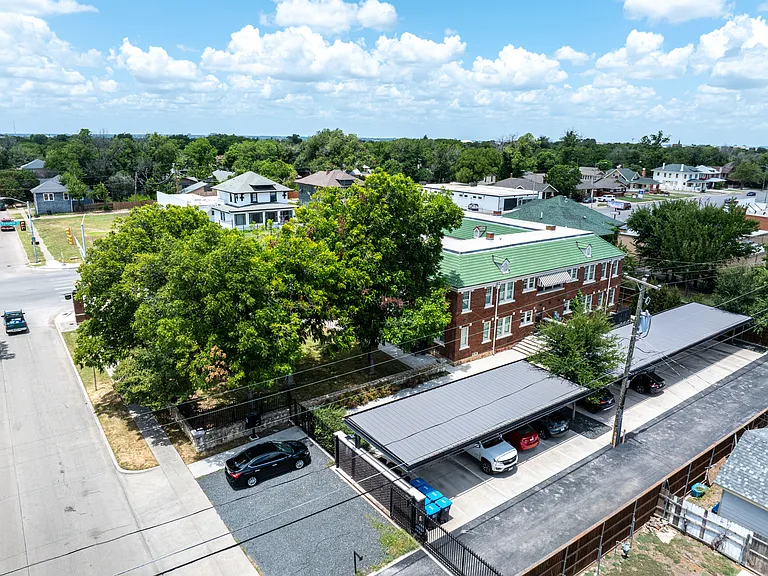 Aerial view of carport parking