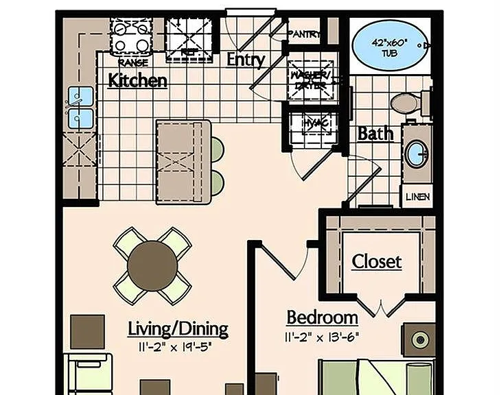 One Bedroom Floorplan One Bedroom Floorplan