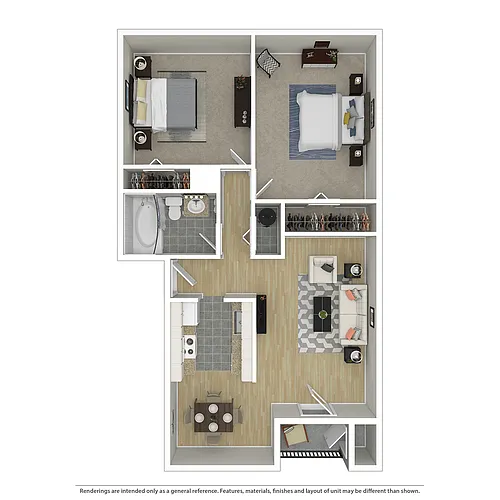 Floor plan 2 Bedroom 1 Bath