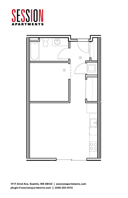 Floor plan Open 1x1 - B7