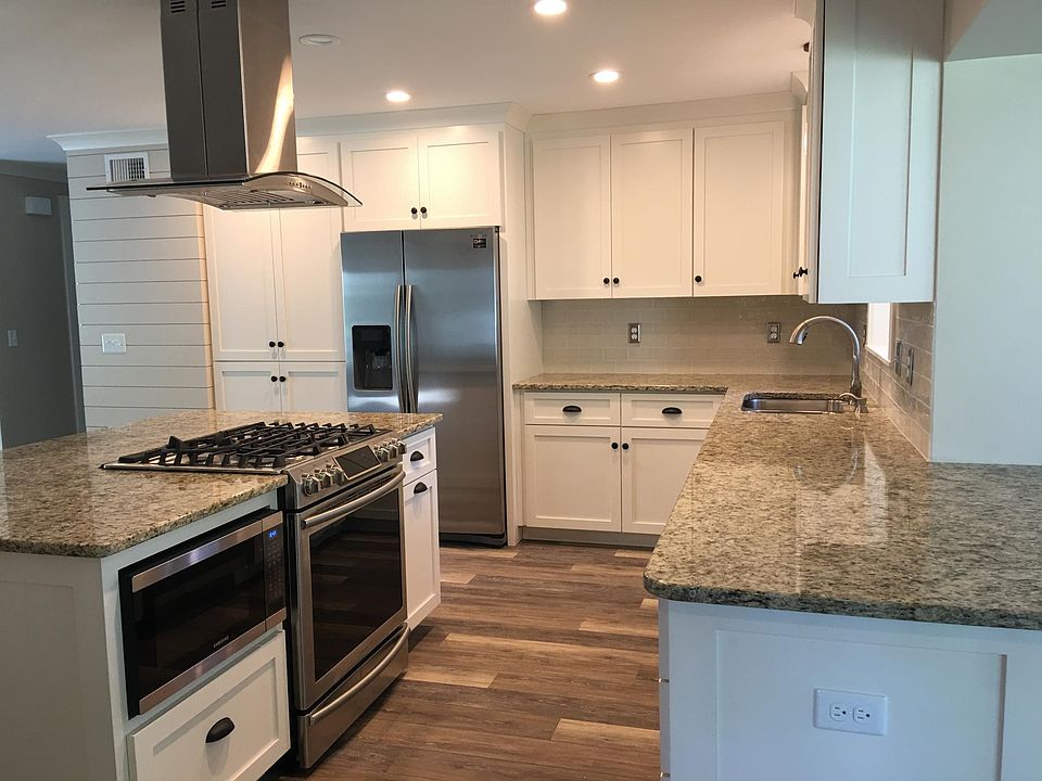 kitchen with large island and gas stove