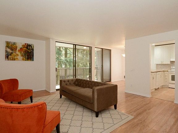 Staged living room, view from entry