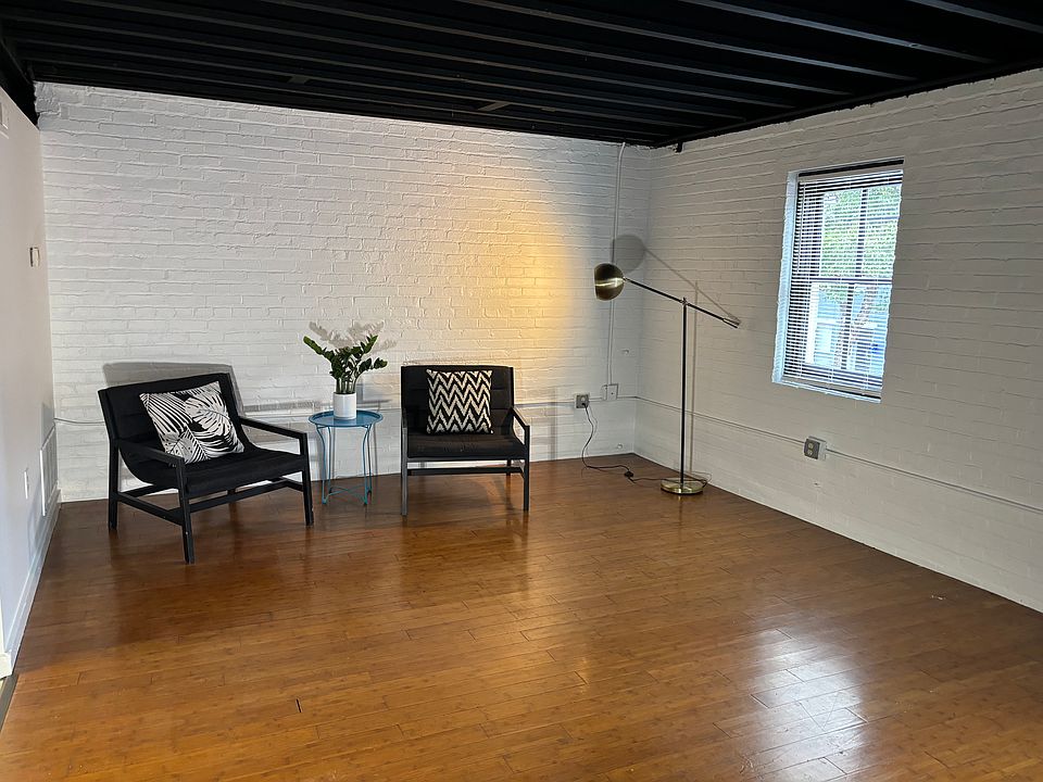 Family Room with exposed rafters
