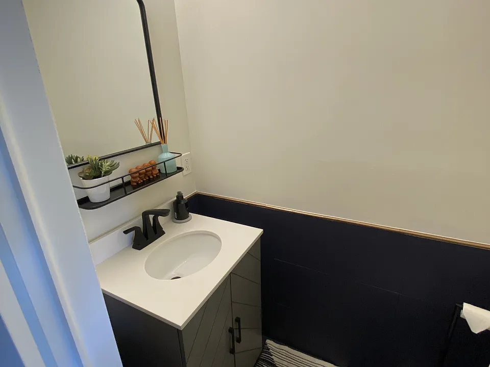 Downstairs powder room.