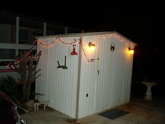 Storage Shed at Christmas