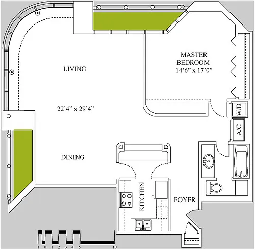 Floor plan One Bedroom One Bath