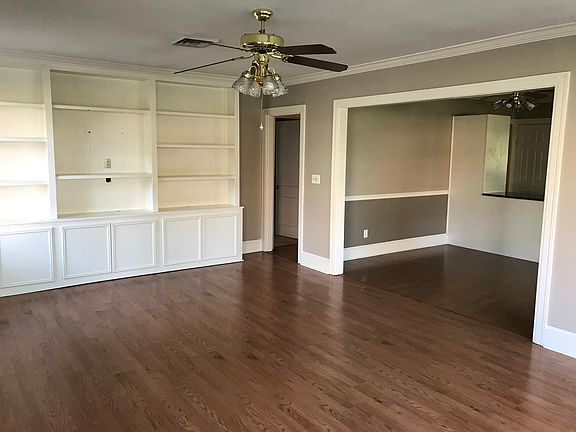 Beautiful open floor plan with built-in cabinet system