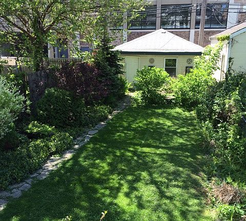 backyard and garage