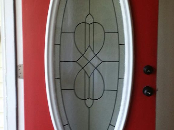 Welcome Red Beveled Glass Metal door.