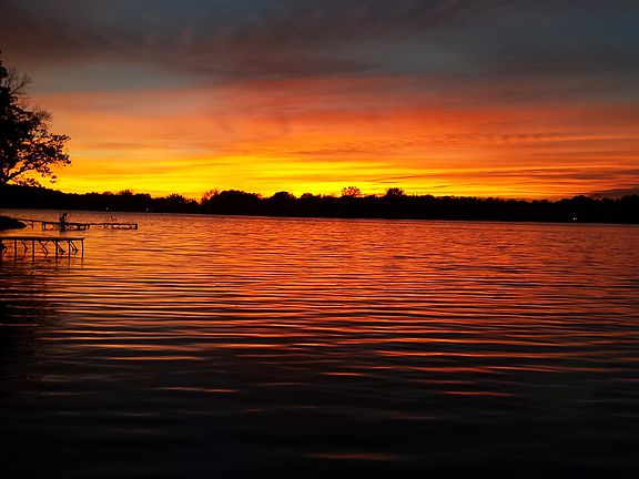 Sunset view from shared pier