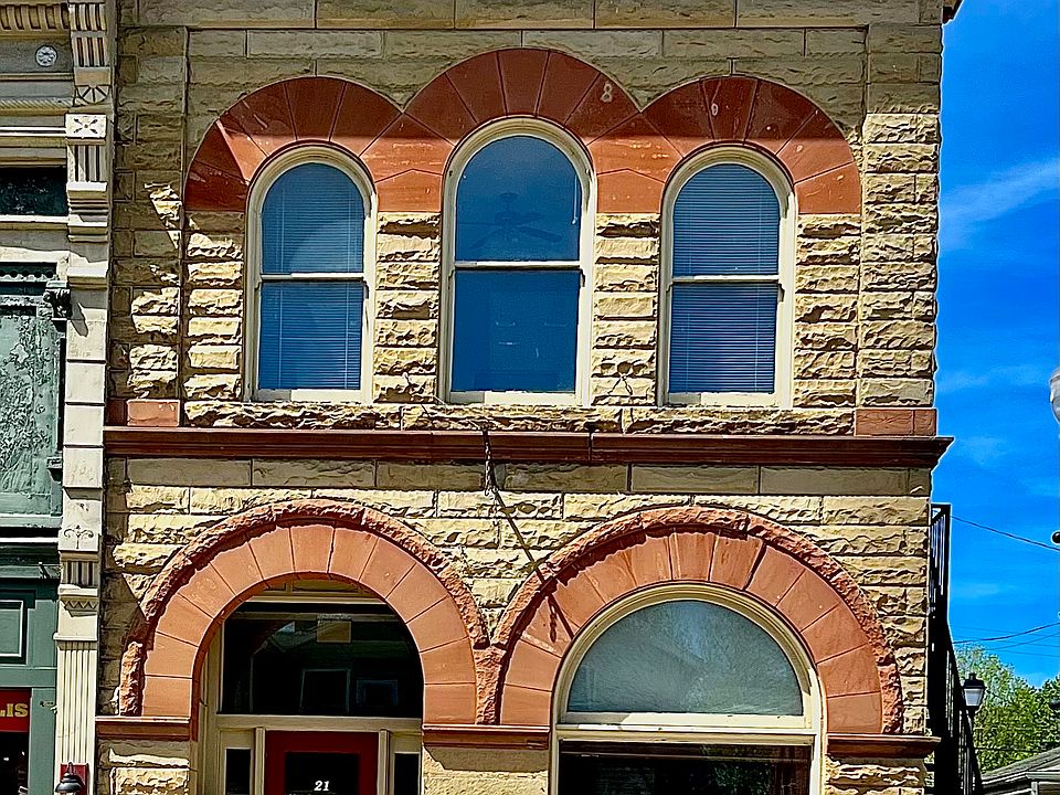 Front view - Apartment is 2nd floor, with access from external side stairs.