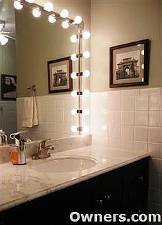 Remodeled bath with Carrera marble counter