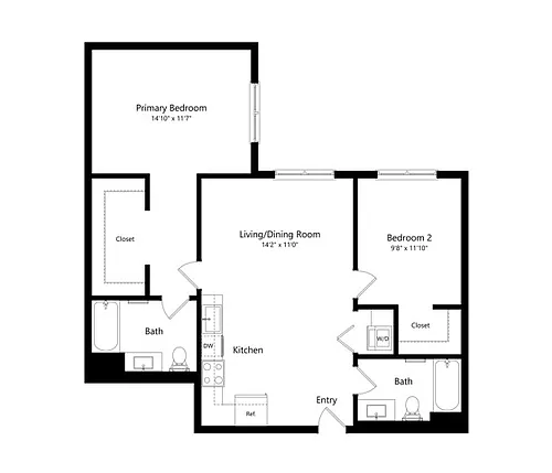 Floor plan 2B-C