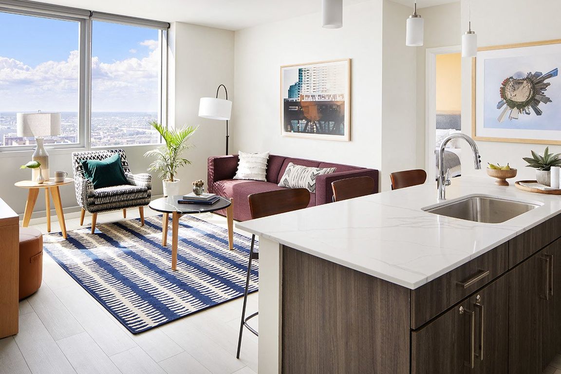 Two-Bedroom Living Room and Kitchen