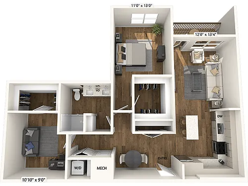 Floor plan A4D-1097sf-FinishIV