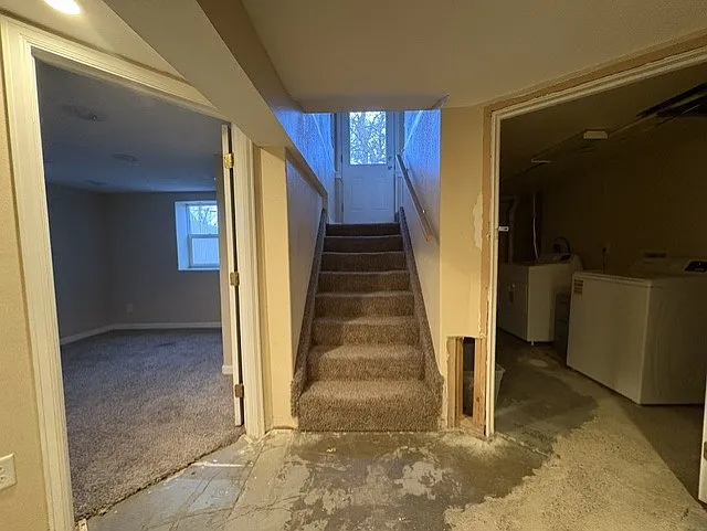 basement with bedroom and laundry room (carpet has all been replaced)
