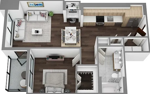 Floor Plan E - 3D Floor Plan E - 3D