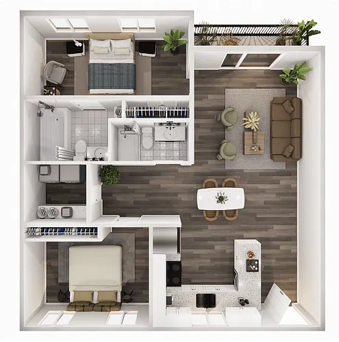 Floor plan College Street 2 Bed