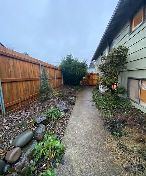 Walk way to back yard