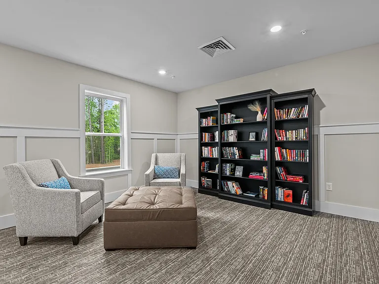 Active Adult clubhouse space with library