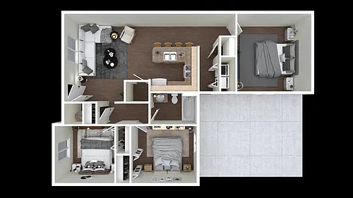 Floor plan 3 Bedroom 1 Bathroom