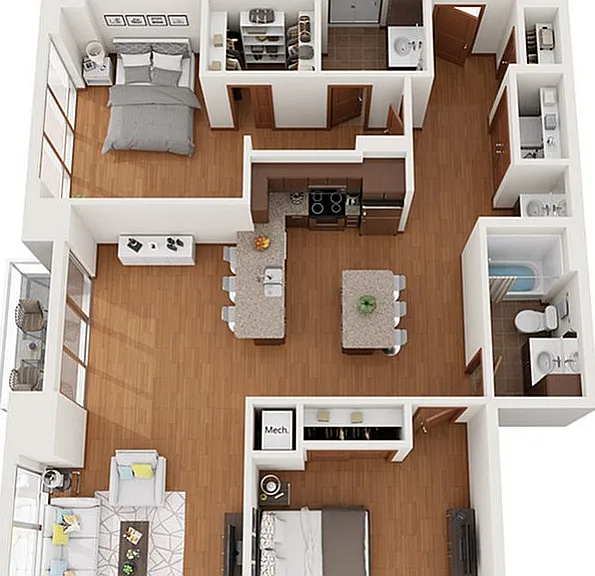 Floor Plan W2 | Domain | Apartments in Madison, WI Floor Plan W2 | Domain | Apartments in Madison, WI