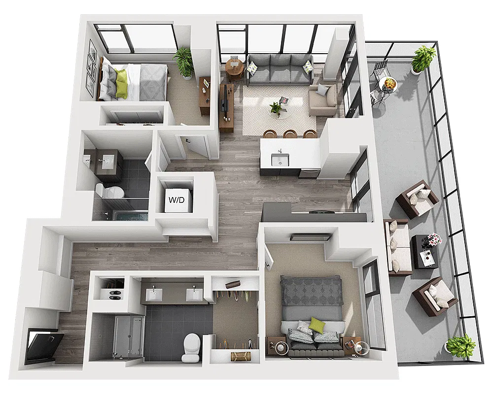Floor plan Two Bedroom B2A