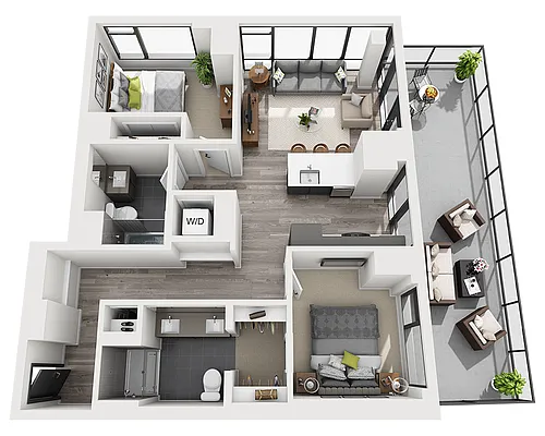 Floor plan Two Bedroom B2A