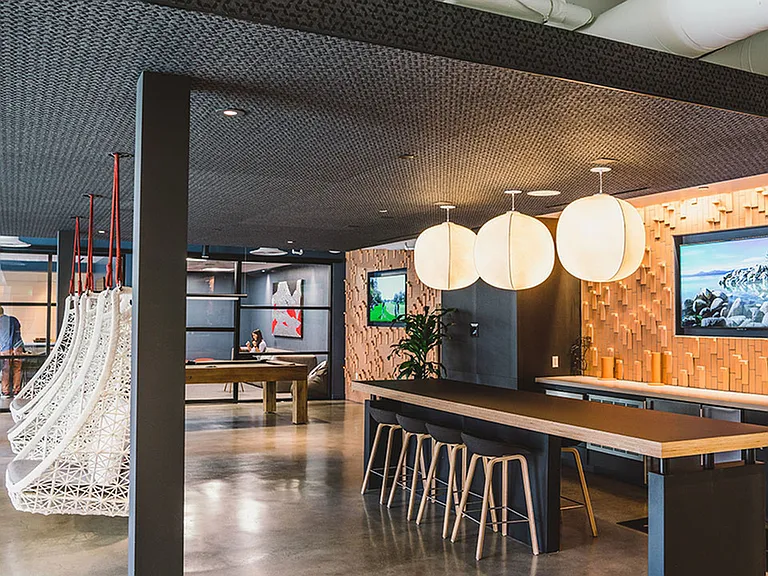Game room with billiards table