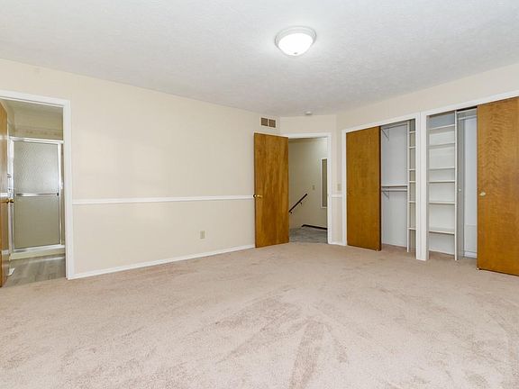 Master bedroom has nice closets.