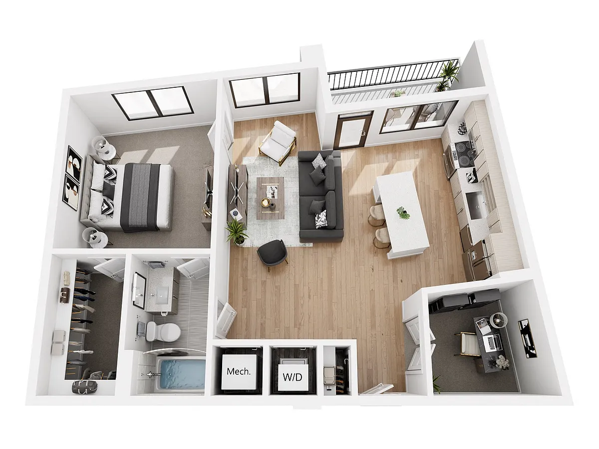 Floor plan 1BR-F