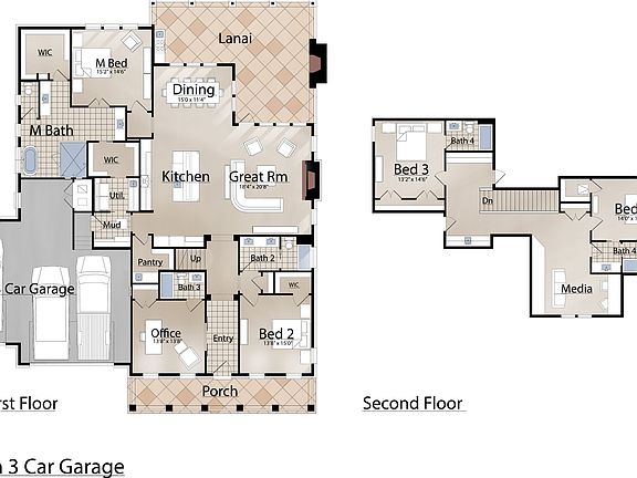 3 Car Garage Plan