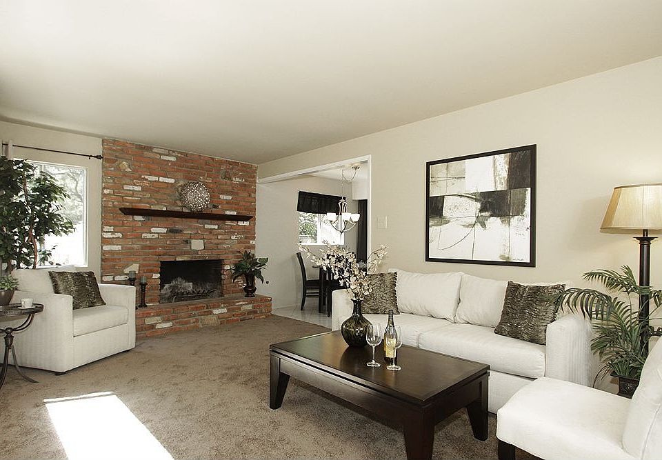 Living room and fireplace