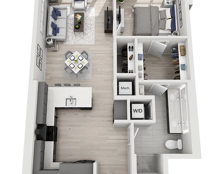 One Bedroom One Bath Penthouse (887 SF) One Bedroom One Bath Penthouse (887 SF)