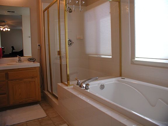 Soaking tub and shower in master bath