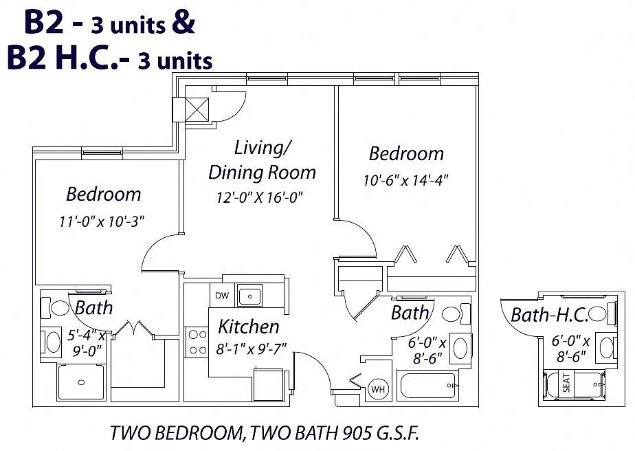 Floor plan Two Bedroom