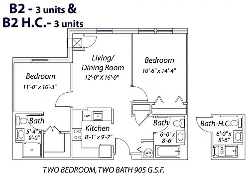 Floor plan Two Bedroom