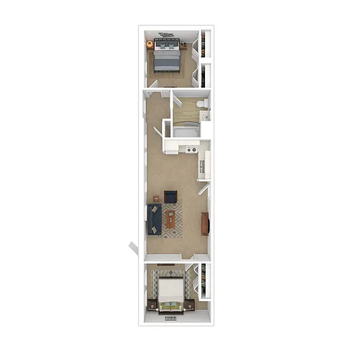 Floor plan Studio 1 Bathroom Income Restricted